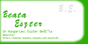 beata eszter business card